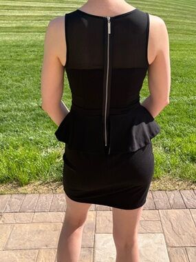 Kensie Black Peplum Mini Dress